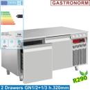 N65/R212G-9G (25) Kühlunterbau, 2 Schubladen GN 1/2+1/3-h200 mm